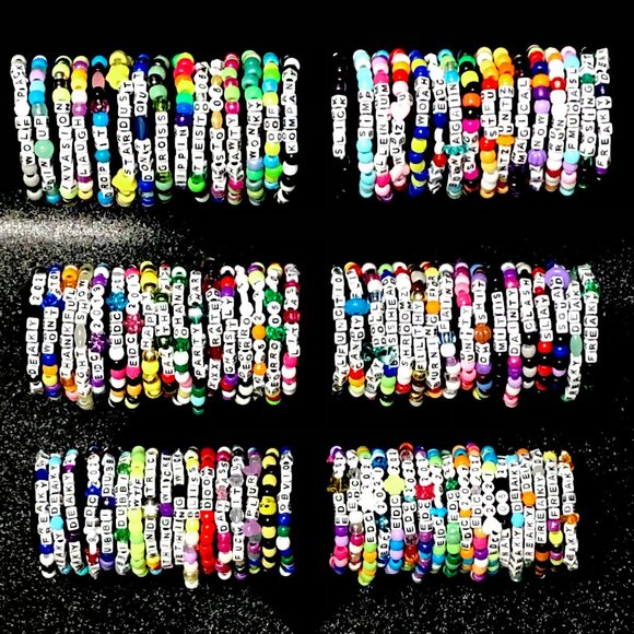 5 Random Rave / EDM Themed Kandi Bracelets - Picture 3 of 4